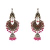 Oxidised jhumkas with pink beads