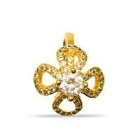 Gold Plated Ring With Flower Design
