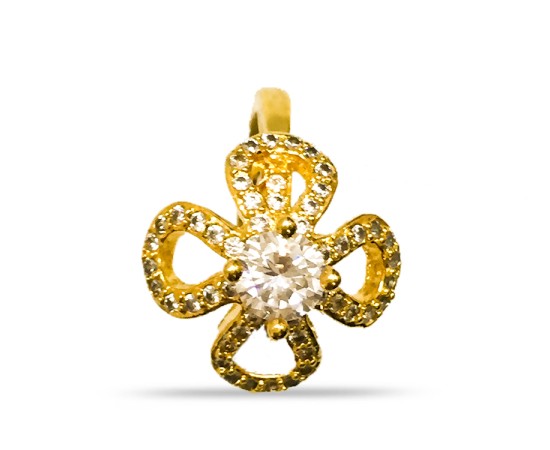 Gold Plated Ring With Flower Design