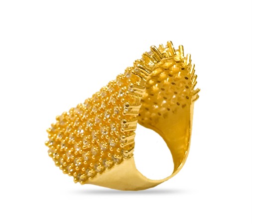 Gold Plated Ring With Small White Stones