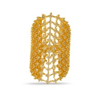 Gold Plated Ring With Small White Stones