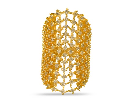 Gold Plated Ring With Small White Stones