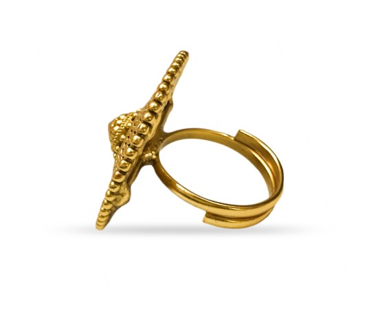 Gold Plated Ring With Big Round Design