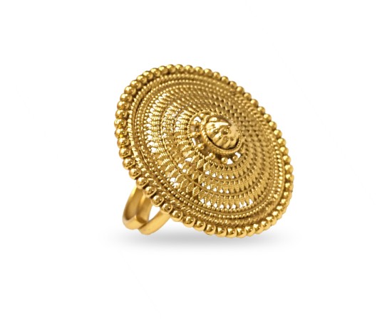 Gold Plated Ring With Big Round Design