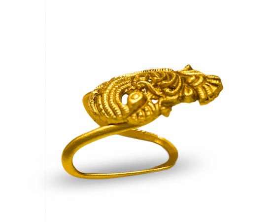 Gold Plated Ring With Golden Peacock