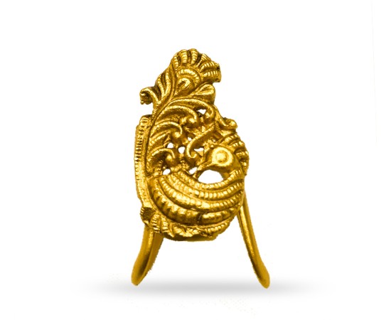 Gold Plated Ring With Golden Peacock