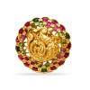 Gold Plated Ring With Peacock Design Red And Green Stone