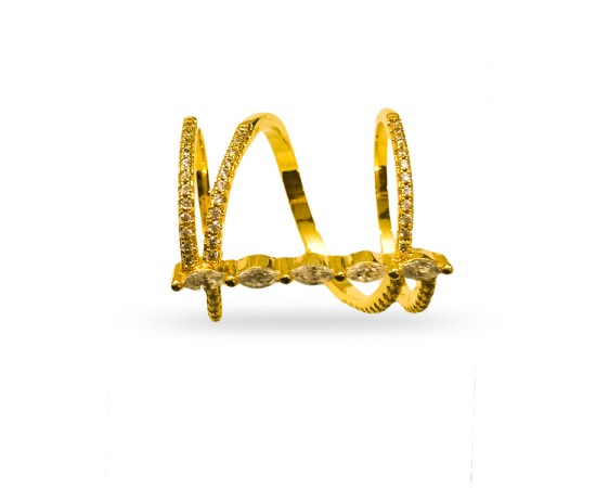 Gold Plated Ring With Spiral Design