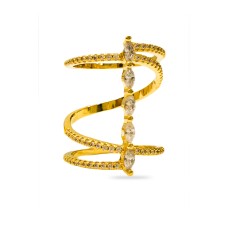 Gold Plated Ring With Spiral Design