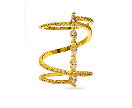 Gold Plated Ring With Spiral Design