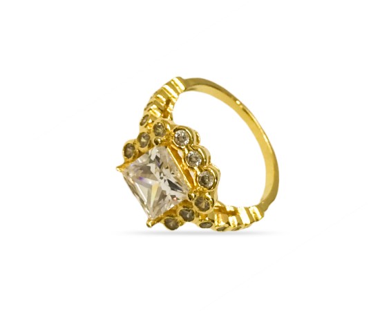 Gold Plated Ring With White Stone