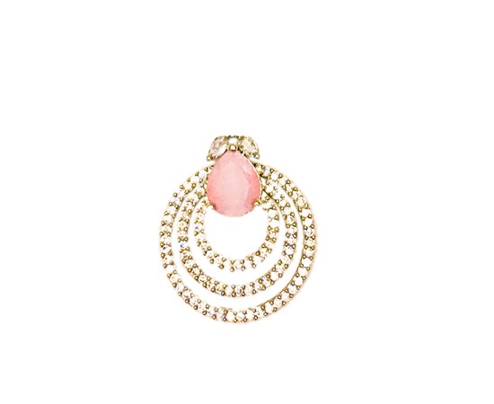 Maang Tikka With Light Pink And White Stone