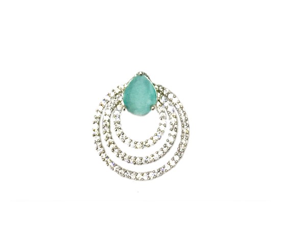 Maang Tikka With Light Green And White Stone