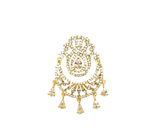 Gold Plated Maang Tikka With White Stones