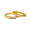 Gold Plated Pearl Bangles With White Stones