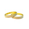 Gold Plated Pearl Bangles With White Stones