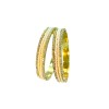 Gold Plated Pearl Bangles With White Stones