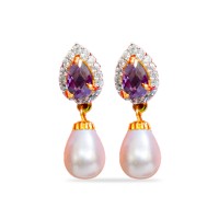 Drop with purple and white pearls