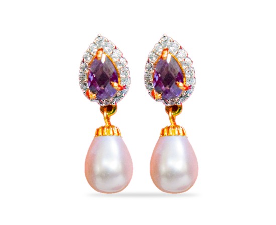 Drop with purple and white pearls