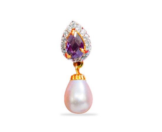 Drop with purple and white pearls
