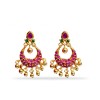 Jhumkas with pink stone and beads