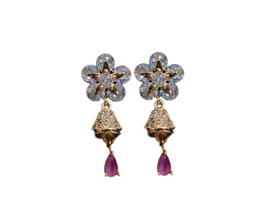 Drop with pink and white stone