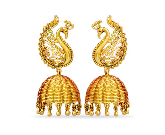 Jhumkas with peacock Model