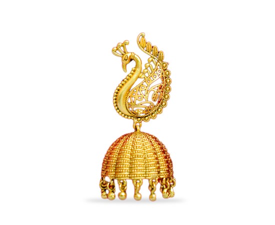 Jhumkas with peacock Model