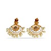 Jhumkas with white stone and pearls