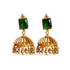 Jhumka with Green Stone