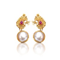 Drop with Red and white pearls