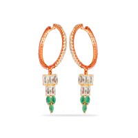 Drop with Green and Diamond stone