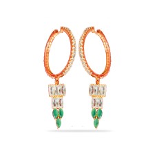 Drop with Green and Diamond stone