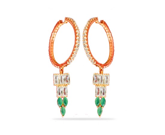 Drop with Green and Diamond stone