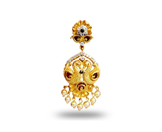 Gold plated drops peacock model and beads