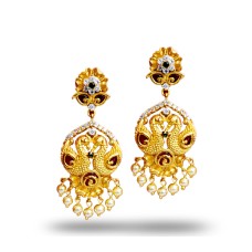 Gold plated drops peacock model and beads