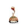 Jhumkas with Green pearls Elephant model