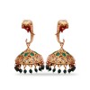 Jhumkas with Green pearls Elephant model