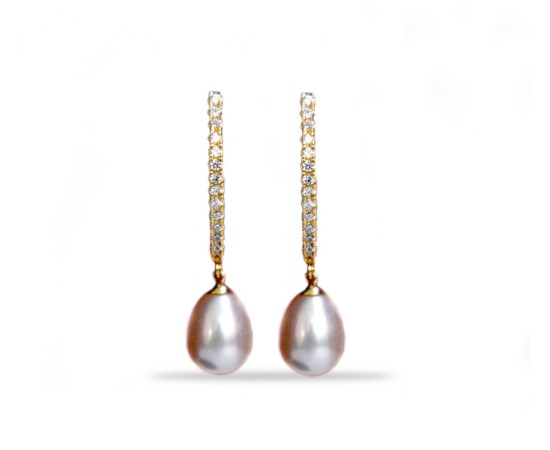 Loop with white Stone and pearls