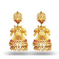 Jhumkas with Red and Green Stone and Umbrella model