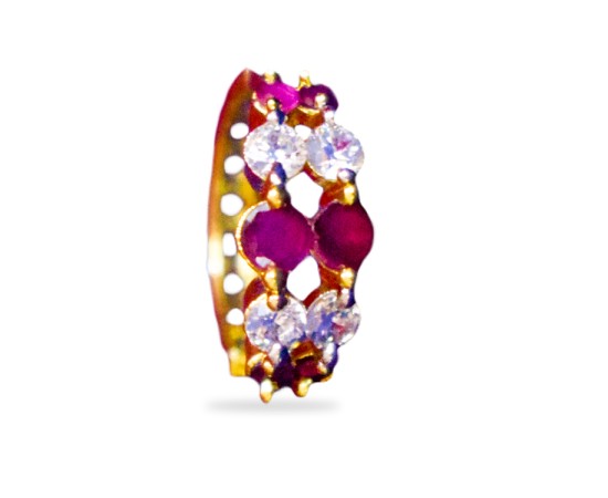 Loop with pink and white stone