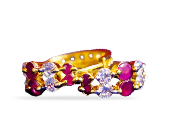 Loop with pink and white stone