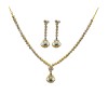 Gold Plated Necklace With Small Blue White Stones