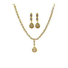 Gold Plated Necklace With Small White Stones