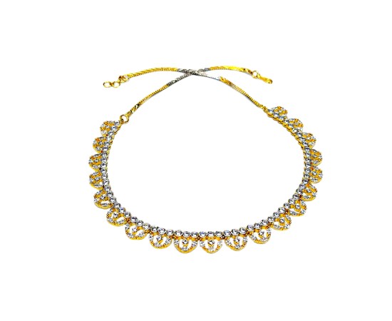 Gold Plated Necklace With White Stones