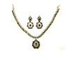 Gold Plated Necklace With White & Black Stones