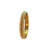 Gold Plated Pearl Bangles With White Stones