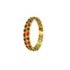 GOLD PLATED KEMP BANGLES WITH ROUND OVAL RED AND GREEN STONES