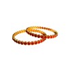 Gold Plated Kemp Bangles With Round Red Stones