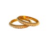Gold Plated Pearl Bangles With White Stones